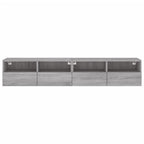 Mobili TV Parete 2pz Grigio Sonoma 80x30x30cm Legno Multistrato