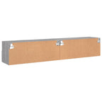 Mobili TV Parete 2pz Grigio Sonoma 80x30x30cm Legno Multistrato