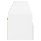 Mobili TV a Parete 2pz Bianchi 100x30x30 cm Legno Multistrato