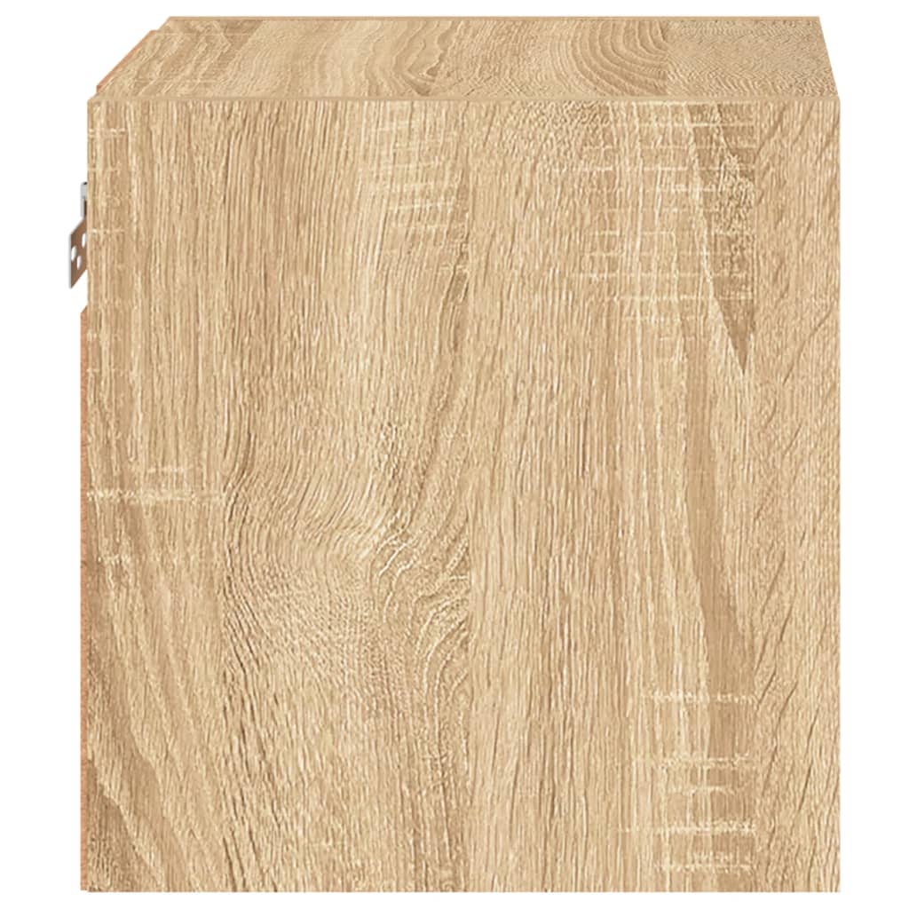 Mobile TV a Parete con Luci LED Rovere Sonoma 30x28,5x30 cm