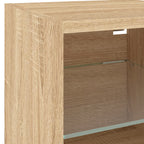 Mobile TV a Parete con Luci LED Rovere Sonoma 30x28,5x30 cm