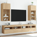 Mobili TV con Luci LED 2pz Rovere Sonoma 40,5x30x90 cm
