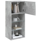 Mobili TV con Luci LED 2pz Grigio Cemento 40,5x30x90 cm