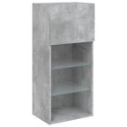Mobili TV con Luci LED 2pz Grigio Cemento 40,5x30x90 cm