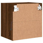 Comodino con Luci LED a Parete Rovere Marrone