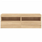 Mobili TV a Parete con Luci LED 2pz Rovere Sonoma 60x30x40 cm