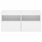 Mobile TV a Parete con Luci LED Bianco 80x30x40 cm