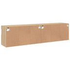 Mobili TV a Parete con Luci LED 2pz Rovere Sonoma 80x30x40 cm
