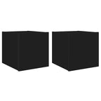 Mobili TV a Parete con Luci LED 2pz Neri 30,5x35x30 cm