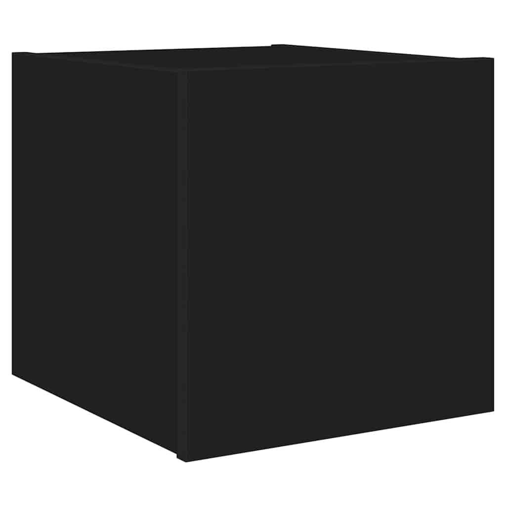 Mobili TV a Parete con Luci LED 2pz Neri 30,5x35x30 cm