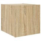 Mobile TV a Parete con Luci LED Rovere Sonoma 30,5x35x80 cm