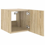 Mobile TV a Parete con Luci LED Rovere Sonoma 30,5x35x80 cm