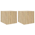 Mobili TV a Parete con Luci LED 2pz Rovere Sonoma 30,5x35x30 cm