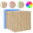 Mobili TV a Parete con Luci LED 2pz Rovere Sonoma 30,5x35x30 cm