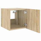 Mobili TV a Parete con Luci LED 2pz Rovere Sonoma 30,5x35x30 cm