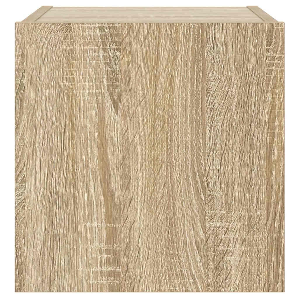 Mobili TV a Parete con Luci LED 2pz Rovere Sonoma 30,5x35x30 cm