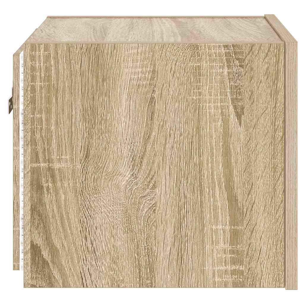 Mobili TV a Parete con Luci LED 2pz Rovere Sonoma 30,5x35x30 cm