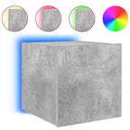 Mobile TV a Parete con Luci LED Grigio Cemento 30,5x35x30 cm