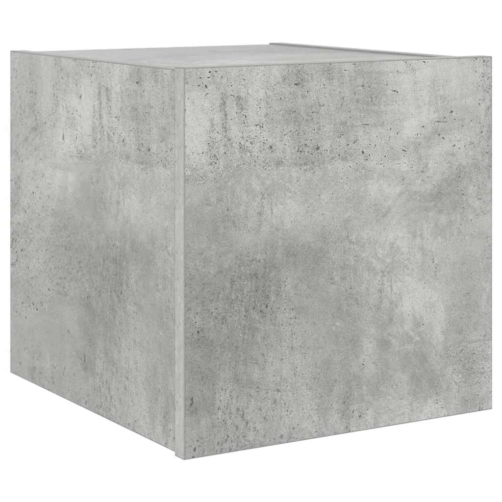 Mobile TV a Parete con Luci LED Grigio Cemento 30,5x35x30 cm