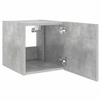 Mobile TV a Parete con Luci LED Grigio Cemento 30,5x35x30 cm