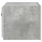 Mobile TV a Parete con Luci LED Grigio Cemento 30,5x35x30 cm
