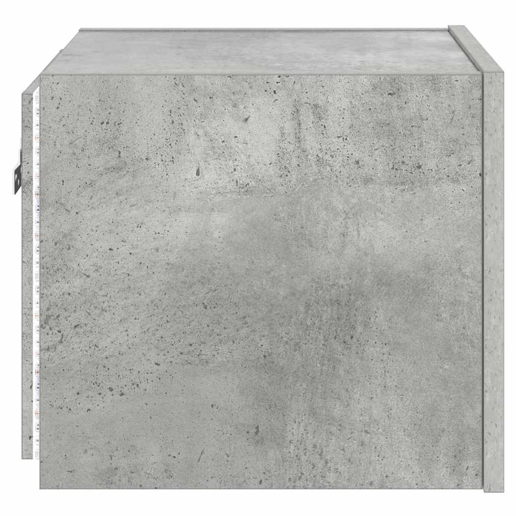 Mobile TV a Parete con Luci LED Grigio Cemento 30,5x35x30 cm