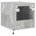 Mobile TV a Parete con Luci LED Grigio Cemento 30,5x35x30 cm
