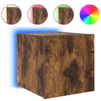 Mobile TV a Parete con Luci LED Rovere Fumo 30,5x35x30 cm