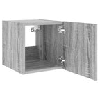 Mobile TV a Parete con Luci LED Grigio Sonoma 30,5x35x30 cm