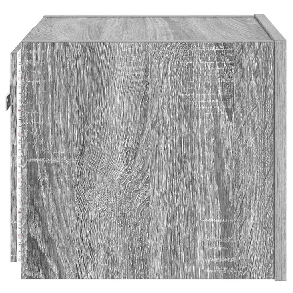 Mobile TV a Parete con Luci LED Grigio Sonoma 30,5x35x30 cm