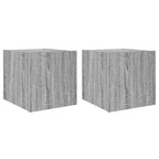 Mobili TV a Parete con Luci LED 2pz Grigio Sonoma 30,5x35x30 cm