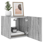Mobili TV a Parete con Luci LED 2pz Grigio Sonoma 30,5x35x30 cm