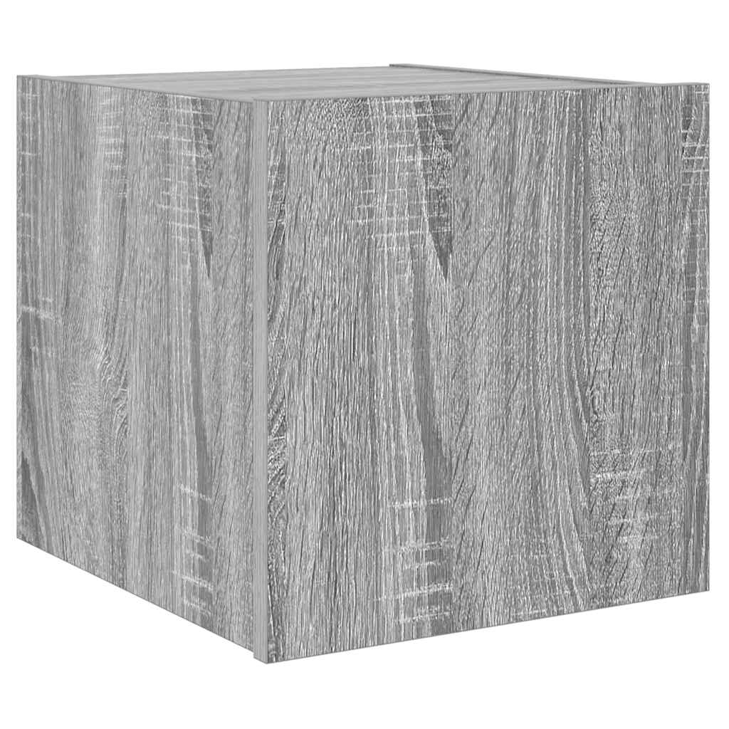 Mobili TV a Parete con Luci LED 2pz Grigio Sonoma 30,5x35x30 cm