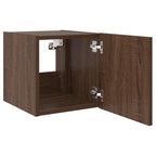 Mobili TV a Parete con Luci LED 2pz Rovere Marrone 30,5x35x30cm
