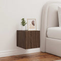 Mobili TV a Parete con Luci LED 2pz Rovere Marrone 30,5x35x30cm