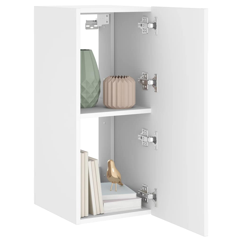 Mobile TV a Parete con Luci LED Bianco 30,5x35x70 cm