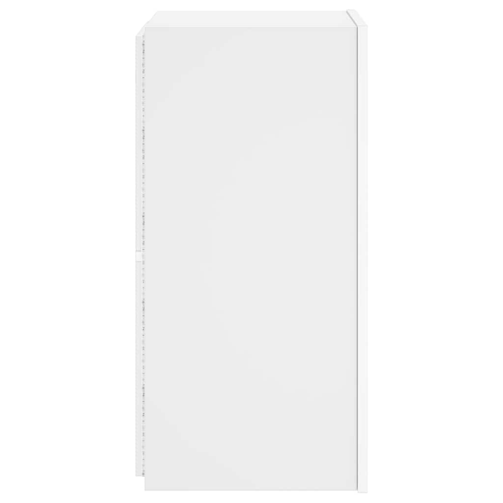 Mobile TV a Parete con Luci LED Bianco 30,5x35x70 cm