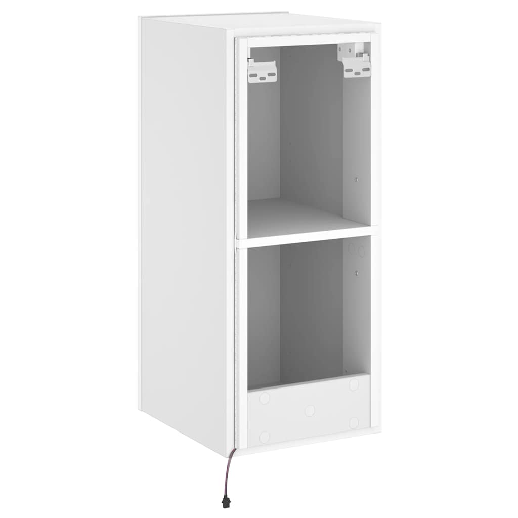 Mobile TV a Parete con Luci LED Bianco 30,5x35x70 cm