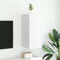 Mobile TV a Parete con Luci LED Bianco 30,5x35x70 cm