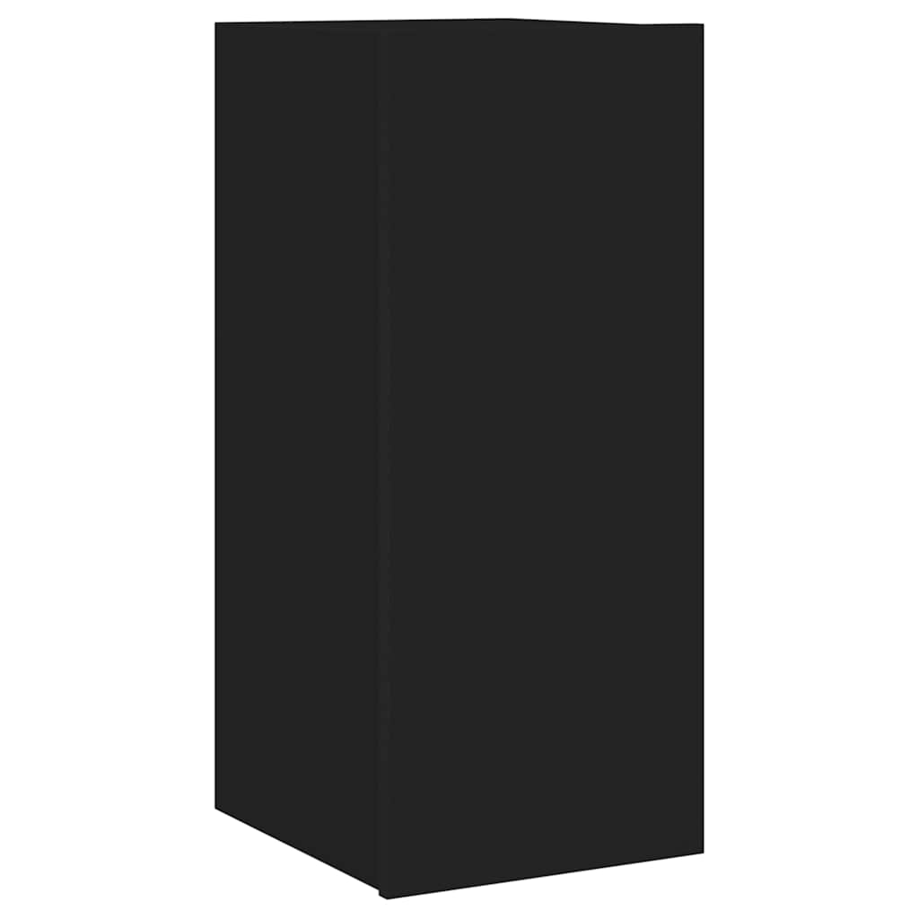 Mobile TV a Parete con Luci LED Nero 30,5x35x70 cm