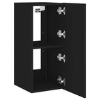 Mobile TV a Parete con Luci LED Nero 30,5x35x70 cm