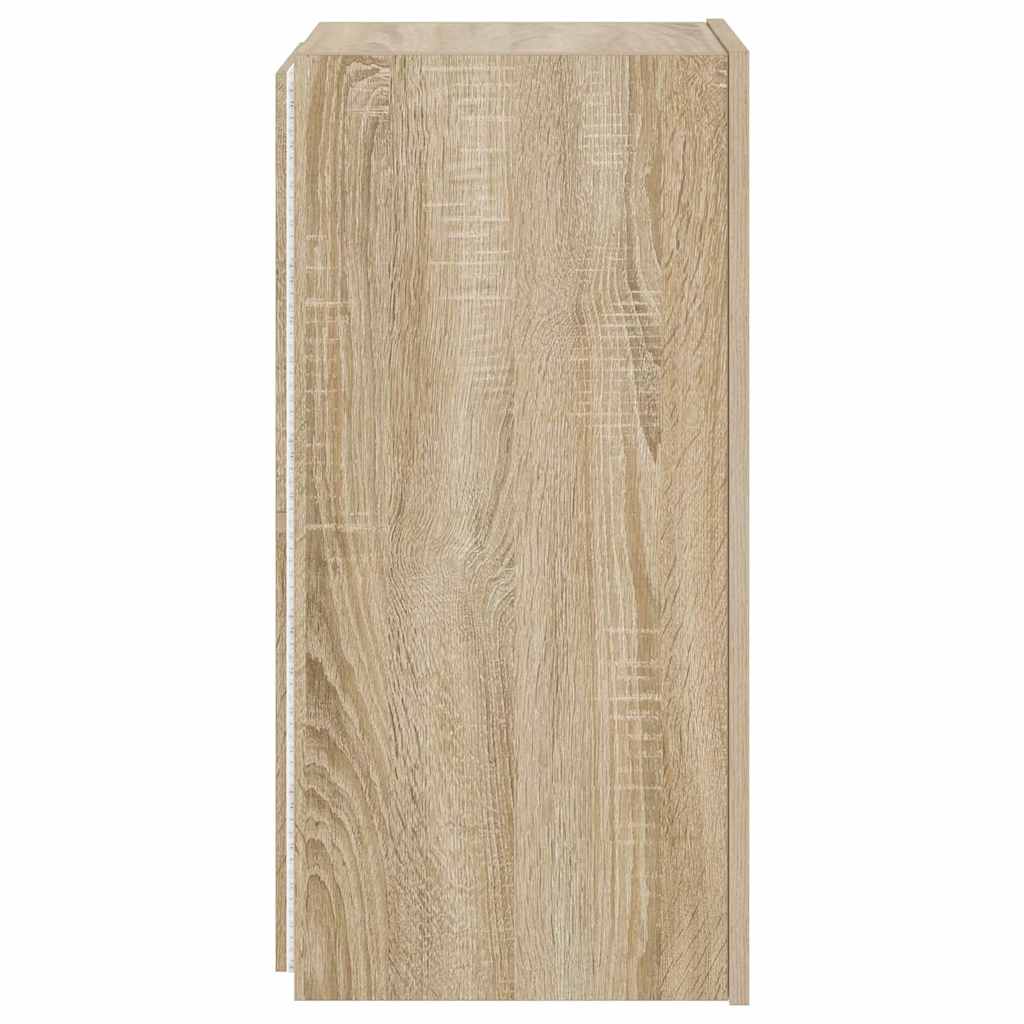 Mobile TV a Parete con Luci LED Rovere Sonoma 30,5x35x70 cm