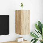 Mobile TV a Parete con Luci LED Rovere Sonoma 30,5x35x70 cm