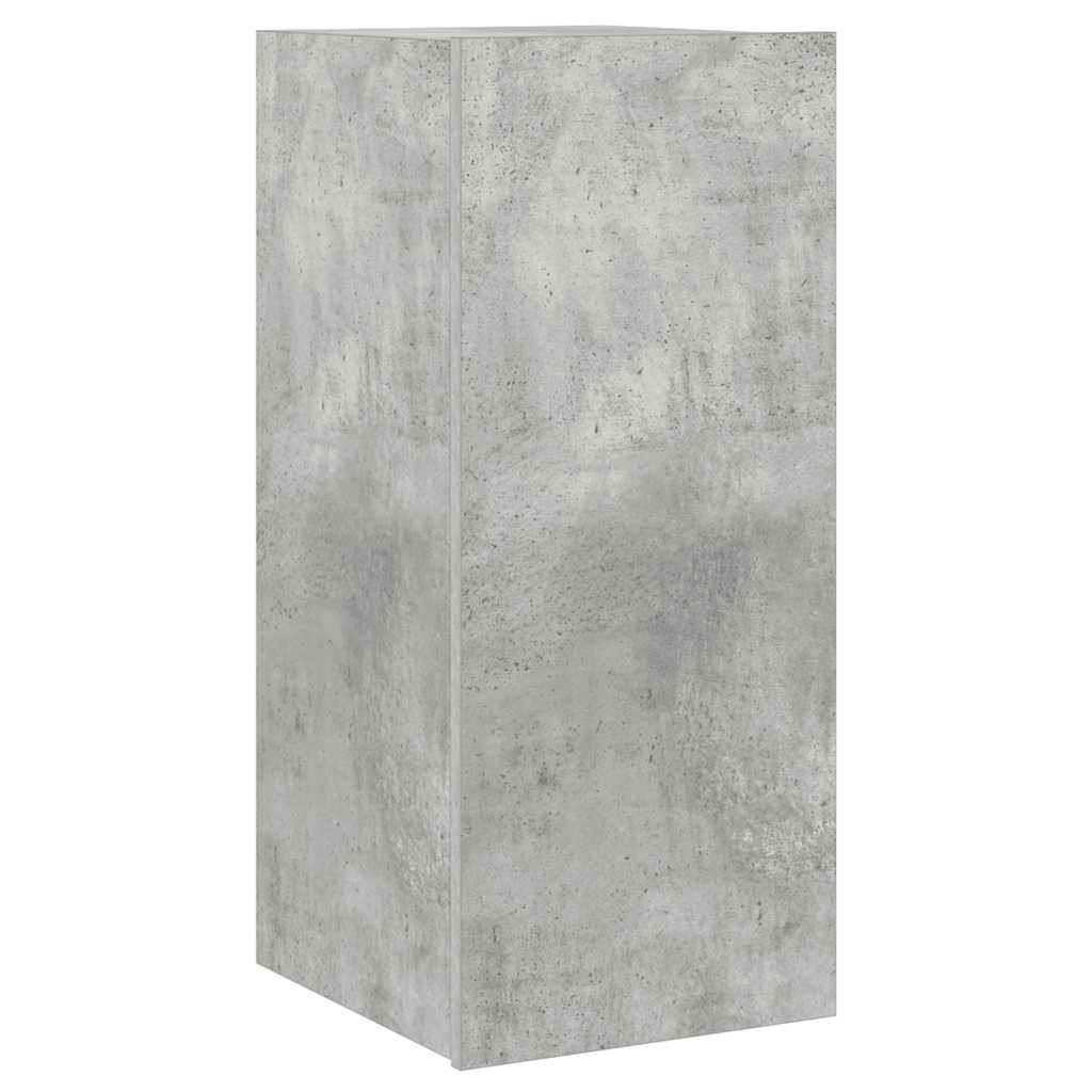 Mobile TV a Parete con Luci LED Grigio Cemento 30,5x35x70 cm
