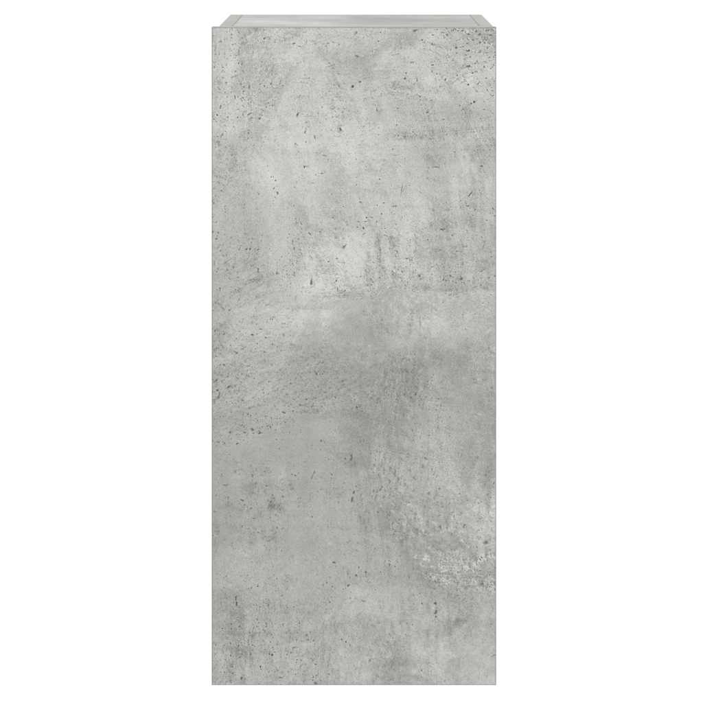 Mobile TV a Parete con Luci LED Grigio Cemento 30,5x35x70 cm