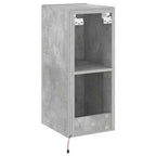 Mobile TV a Parete con Luci LED Grigio Cemento 30,5x35x70 cm