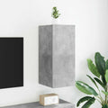 Mobile TV a Parete con Luci LED Grigio Cemento 30,5x35x70 cm