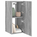 Mobile TV a Parete con Luci LED Grigio Sonoma 30,5x35x70 cm