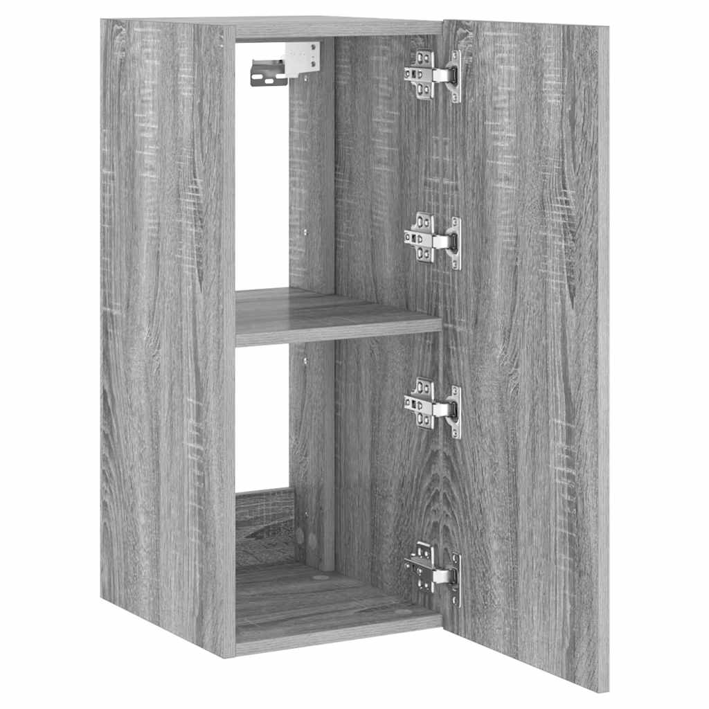 Mobile TV a Parete con Luci LED Grigio Sonoma 30,5x35x70 cm