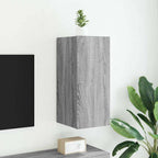 Mobile TV a Parete con Luci LED Grigio Sonoma 30,5x35x70 cm